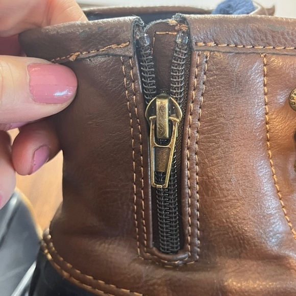 Sperry Boots 4 Saltwater Brown Leather Rubber Heeled Snow Ski Preppy Classic - Picture 12 of 13